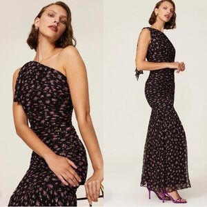 Shoshanna Vivine One Shoulder Floral Maxi Dress